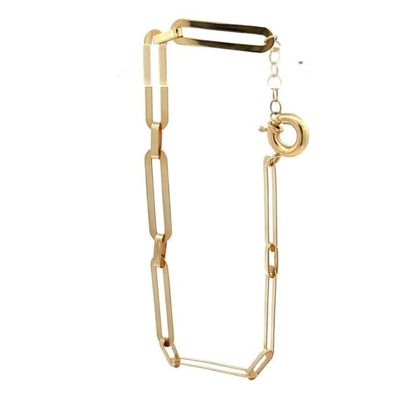 Unbranded Jewelry - 18K Gold Bracelet Paperclip 6.5 inches  2.84 grams
